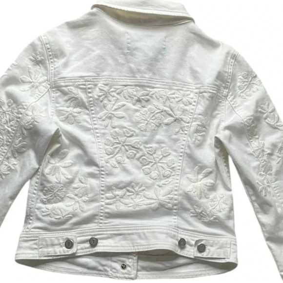Pilcro And The Letterpress Embroidered Jean Jacket, White, Women’s Size XS‎ - Picture 9 of 13